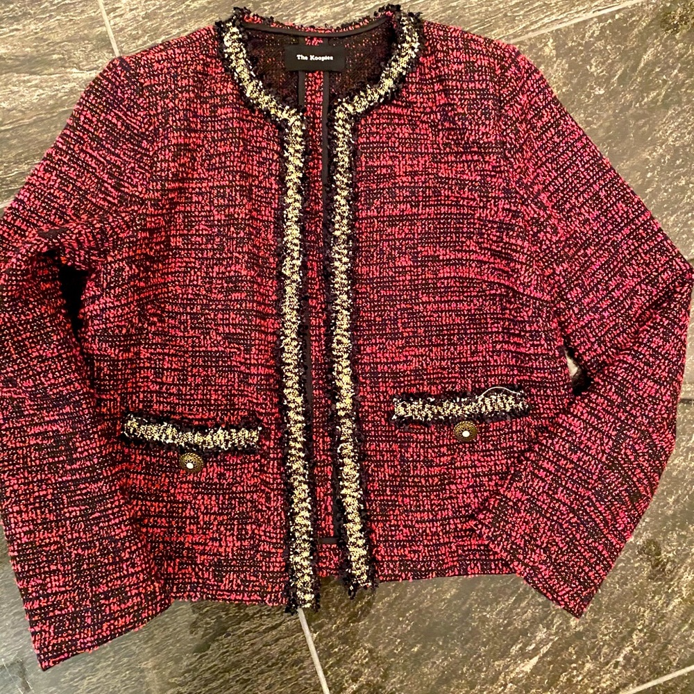 The Kooples Open Front Tweed Jacket